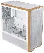 Lian Li Lancool 217 Mid Tower – E-ATX, Walnut Wood Panel, 5 PWM Fans (2×170mm, 2×120mm, 1×140mm), Dual PSU Mount, Top 360mm Radiator Support, Premium Cooling Design, White