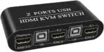 4K HDMI KVM Switch 2-Port HDMI 1.4 Switcher with 3 USB Ports – Keyboard, Mouse, Printer & Monitor - Image 3