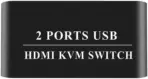 4K HDMI KVM Switch 2-Port HDMI 1.4 Switcher with 3 USB Ports – Keyboard, Mouse, Printer & Monitor - Image 4
