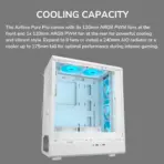 Airface Pure Pro Compact Mid-Tower Case With ATX Support, 4x Pre-Installed ARGB PWM Fans, USB-C 3.2 Gen 2, 320mm GPU Clearance, & Up To 240mm Radiator Support | BLACK  - Image 5