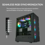 Airface Pure Pro Compact Mid-Tower Case With ATX Support, 4x Pre-Installed ARGB PWM Fans, USB-C 3.2 Gen 2, 320mm GPU Clearance, & Up To 240mm Radiator Support | BLACK  - Image 2