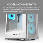 Airface Pure Pro Compact Mid-Tower Case With ATX Support, 4x Pre-Installed ARGB PWM Fans, USB-C 3.2 Gen 2, 320mm GPU Clearance, & Up To 240mm Radiator Support | BLACK  - Image 7