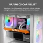 Cougar Airface Pure RGB Compact ATX Mid-Tower Case With 4 Preinstalled RGB Fans, Up to 240mm Radiator Support, 320mm GPU Clearance, SSD/HDD Support, Sleek Perforated Panel | BLACK  - Image 8