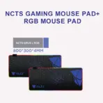 NCTS SIRUS LARGE RGB GAMING MOUSE PAD ;Size: 800x300x4mm ; Ultra-smooth Lycra Cover ; Waterproof Coating ; Non-slip Rubber Base ; Ultra-thick Padding | BLUE BLACK - Image 2