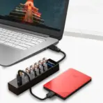 7-Port USB 3.0 Hub - USB Data Hub USB Splitter 7x USB 3.0 Hub with Long Cable 120 cm for Laptop, PC, MacBook, Mac Pro, Mac Mini, iMac, Surface Pro and More USB Devices - Image 7