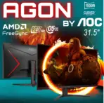 AOC 31.5-Inch Curved Gaming Monitor, FHD VA, 240Hz, 0.5ms MPRT, FreeSync Premium, 1500R, HDMI, DisplayPort, VGA, VESA | REFURB / 1 MONTH WARRANTY ~ C32G2ZE/BK 