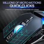 T-WOLF ROBOCOP G530 Wired Gaming Mouse | 6400 DPI | RGB Backlight | 7 Buttons | Custom Weight Design | Ergonomic Grip | USB | Tech Black - Image 3