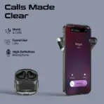 PROMATE High Definition Transparent TWS Earbuds with IntelliTouch - Active Noise Cancellation - Bluetooth V 5.3 - Compact Transparent Design - BLACK - Image 3