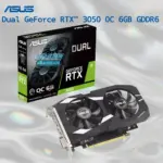 ASUS Dual NVIDIA GeForce RTX 3050 6GB OC Edition Gaming Graphics Card - PCIe 4.0, 6GB GDDR6 Memory, HDMI 2.1, DisplayPort 1.4a, 2-Slot Design, Axial-tech Fan Design, 0dB Technology, Steel Bracket