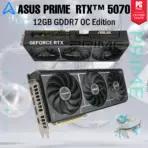 ASUS Prime GeForce RTX 5070 12GB GDDR7 OC Edition With Triple Axial-Tech Fans – AI-Driven Power 988 TOPs , 2587MHz OC Mode , 6144 CUDA Cores, 2.5-Slot SFF Design,  Dual BIOS, DLSS 4, Reflex 2, Blackwell Architecture