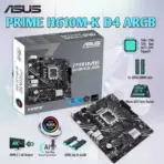 ASUS PRIME H610M-K D4 ARGB micro-ATX DDR4 Motherboard , LGA1700 , PCIe 4.0, M.2 slot, 2 x DDR4 DIMM, SATA 6 Gbps, AI Noise Cancelation, Aura Sync , for Intel® Core 12th / 13th / 14th Gen 