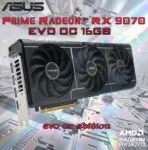 ASUS Prime Radeon RX 9070 EVO OC 16GB GDDR6 PCIe 5.0 Graphics Card – 2610MHz Boost, 256-Bit, Triple Fan, Dual BIOS, HDMI 2.1b, 3x DP 2.1a, 2.5 Slot | PRIME-RX9070-O16G-EVO