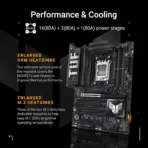 ASUS TUF GAMING X870-PLUS WIFI AMD AM5 X870 ATX motherboard, 16+2+1, 80A SPS power stages, DDR5, PCIe 5.0 Ready, four M.2 slots, Wi-Fi 7, 2.5Gb LAN, HDMI, USB4 40Gbps, SATA 6 Gbps, USB 20Gbps Type-C - Image 8