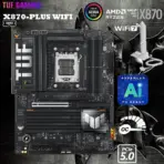 ASUS TUF GAMING X870-PLUS WIFI AMD AM5 X870 ATX motherboard, 16+2+1, 80A SPS power stages, DDR5, PCIe 5.0 Ready, four M.2 slots, Wi-Fi 7, 2.5Gb LAN, HDMI, USB4 40Gbps, SATA 6 Gbps, USB 20Gbps Type-C