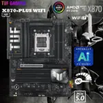 ASUS TUF GAMING X870-PLUS WIFI AMD AM5 X870 ATX motherboard, 16+2+1, 80A SPS power stages, DDR5, PCIe 5.0 Ready, four M.2 slots, Wi-Fi 7, 2.5Gb LAN, HDMI, USB4 40Gbps, SATA 6 Gbps, USB 20Gbps Type-C