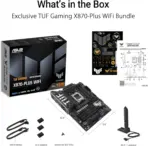 ASUS TUF GAMING X870-PLUS WIFI AMD AM5 X870 ATX motherboard, 16+2+1, 80A SPS power stages, DDR5, PCIe 5.0 Ready, four M.2 slots, Wi-Fi 7, 2.5Gb LAN, HDMI, USB4 40Gbps, SATA 6 Gbps, USB 20Gbps Type-C - Image 11