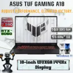 ASUS TUF Gaming A18 FA808UM -- AMD Ryzen 7 260 | 16GB DDR5 RAM , 1TB PCIe 4.0 SSD | RTX 5060 ( 8GB) | 18-inch WUXGA 144Hz Display | Backlit Chiclet Keyboard 1-Zone RGB | Windows 11 Home | JAEGER GRAY 