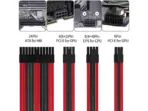 Cooler Master Red & Black Black Red PSU Sleeved Cable, PC Power Supply Cable Extensions Kit with Combs, 18AWG 24 Pin ATX, 8 to 4+4 Pin EPS, Dual 8 to 6+2 Pin PCIE, 6 Pin PCIE, 30CM - Image 6