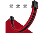 Cooler Master Red & Black Black Red PSU Sleeved Cable, PC Power Supply Cable Extensions Kit with Combs, 18AWG 24 Pin ATX, 8 to 4+4 Pin EPS, Dual 8 to 6+2 Pin PCIE, 6 Pin PCIE, 30CM - Image 3