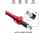 Cooler Master Red & Black Black Red PSU Sleeved Cable, PC Power Supply Cable Extensions Kit with Combs, 18AWG 24 Pin ATX, 8 to 4+4 Pin EPS, Dual 8 to 6+2 Pin PCIE, 6 Pin PCIE, 30CM - Image 5