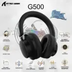 ATTACK SHARK G500 Ultra-Light Dual-Mode Gaming Headset With Bluetooth 5.3, 3.5mm Wired Connection, 210g Design, Hybrid Noise Cancelling, 40mm Drivers, Omnidirectional Mic | BLACK 