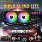 GAMDIAS AURA GL240 LITE ARGB AIO Liquid CPU Cooler With 240mm Radiator, Copper Base, PWM Hydraulic Fans, Motherboard Sync, LGA 1851 & AM5 Support, Easy Universal Mounting | BLACK 