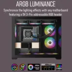 GAMDIAS AURA GL240 LITE ARGB AIO Liquid CPU Cooler With 240mm Radiator, Copper Base, PWM Hydraulic Fans, Motherboard Sync, LGA 1851 & AM5 Support, Easy Universal Mounting | BLACK  - Image 5