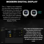 Gamdias Aura GL240 Digital WH Liquid Cooler With 2.1-Inch Real-Time Display, Dual 120mm PWM ARGB Fans, Upgraded Copper Base, 73.7 CFM Airflow, LGA 1851 And AM5 Support | WHITE - Image 3