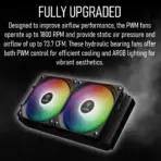 GAMDIAS AURA GL240 LITE ARGB AIO Liquid CPU Cooler With 240mm Radiator, Copper Base, PWM Hydraulic Fans, Motherboard Sync, LGA 1851 & AM5 Support, Easy Universal Mounting | BLACK  - Image 4