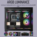 GAMDIAS AURA GL360 Digital Liquid Cooler With 2.1” Real-Time Display, ARGB PWM Fans, Copper Base, 73.7 CFM Airflow, 396mm Radiator, AM5 & LGA 1851 Support, Zeus Cast Software | BLACK - Image 6