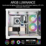 GAMDIAS AURA GL360 Digital WH Liquid Cooler With 2.1” Real-Time Display, ARGB PWM Fans, Copper Base, 73.7 CFM Airflow, 396mm Radiator, AM5 & LGA 1851 Support, Zeus Cast Software | WHITE  - Image 6