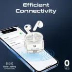 PROMATE High Definition Transparent TWS Earbuds with IntelliTouch - Active Noise Cancellation - Bluetooth V 5.3 - Compact Transparent Design - White