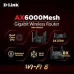 D-Link AX6000 Multi Gigabit Wi-Fi 6 Router ; ; Beamforming 8 Antennas ; Next-Gen 6000Mbps Speeds ; OFDMA & MU-MIMO ; High Speed Internet (HSI) , IPTV and OTT ; 2.5G Multi-Gigabit Port  ; TR069 Remote Access | DIR-X6080Z - Image 2