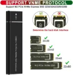 USB 3.1 Gen2 Type-C to M.2 NVMe & NGFF SATA SSD Dual Protocol 2-in-1 Enclosure – Aluminum Case, 10Gbps Speed, 2230–2280 Support, Plug & Play, JMS Chipset - Image 5