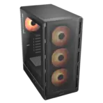 Airface Pure Pro Compact Mid-Tower Case With ATX Support, 4x Pre-Installed ARGB PWM Fans, USB-C 3.2 Gen 2, 320mm GPU Clearance, & Up To 240mm Radiator Support | BLACK  - Image 13