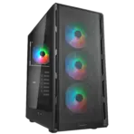 Cougar Airface Pure RGB Compact ATX Mid-Tower Case With 4 Preinstalled RGB Fans, Up to 240mm Radiator Support, 320mm GPU Clearance, SSD/HDD Support, Sleek Perforated Panel | BLACK  - Image 12