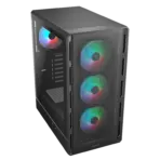 Cougar Airface Pure RGB Compact ATX Mid-Tower Case With 4 Preinstalled RGB Fans, Up to 240mm Radiator Support, 320mm GPU Clearance, SSD/HDD Support, Sleek Perforated Panel | BLACK  - Image 13