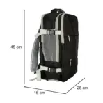 EZ W032 15.6" Waterproof Travel Backpack with USB Port – Hand Luggage Bag with Shoe Compartment & 4 Organized Pockets | Black - Image 5