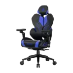 APEX SEAT EisenHart  Gaming Chair With 5D Chrome Armrests, Weight-Activated Recline, Customizable Multi-Tilt & Height , PU Casters, Matte Aluminum Base, Cashmere Leather Finish , 180KG Weight Capacity | Black with Indigo Accents  - Image 10