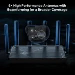 TP-Link BE6500 Archer-BE400 Dual-Band Wi-Fi 7 Router With 6.5Gbps Speeds, 5GHz/2.4GHz Bands, 2×2.5G Ports, 6 External Antennas, EasyMesh, Multi-Link Operation, HomeShield Security