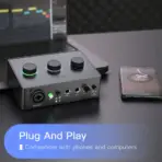 FIFINE AMPLI1 USB Audio Mixer – 48V Phantom Power, XLR Mic & Instrument Inputs, 3-Channel Interface, Direct Monitor, Gain Control, Studio-Quality Streaming & Recording