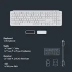 Keychron B1 Pro Ultra-Slim Full-Size Wireless Keyboard, 100% Layout, Bluetooth 5.2 & 2.4 GHz, 8-Month Battery Life, USB-C Wired, Mac/Windows/Linux Compatible, Ivory White - Image 8