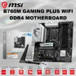 MSI B760M Gaming Plus WiFi DDR4 Motherboard – Intel 14th/13th/12th Gen Support, Wi-Fi 6E, 2.5G LAN, PCIe 4.0, Dual M.2, DDR4 5333+ MHz, Audio Boost, mATX, Core Boost Power Design  | 1 YEAR WARRANTY