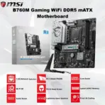 MSI B760M Gaming WiFi DDR5 mATX Motherboard - LGA1700 For Intel 14th/13th/12th Gen - Wi-Fi 6E -2.5G LAN - PCIe 4.0 - Dual Channel DDR5 8000MHz OC - M.2 Shield Frozr -- Steel Armor - ALC897 Audio  | 1 YEAR WARRANTY