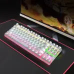 BAJEAL Wired Mechanical Keyboard TKL Wired RGB Backlit Hot Swappable Red Switches Gaming Keyboard , 80% Compact 87 Keys , Ergonomic Design |  WHITE - Image 2