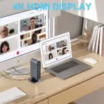 12-in-1 USB-C Docking Station with 4K HDMI, 100W PD, Ethernet, VGA, USB 3.0, Audio, SD/TF Card Reader, Compatible with Laptops & Desktops - Image 6