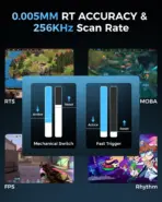 GravaStar Mercury V75 Pro Hall Effect Gaming Keyboard With Gateron HE Magnetic Jade Switch, 8000Hz Polling Rate, 0.005mm Precision, 256K Scan Rate, Adjustable Actuation, Rapid Trigger, RGB Lighting, Semi-Aluminum Build | Cyberpunk - Image 4