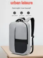 Laptop Backpack - Holds up to 15.6" Laptops & Tablets - Waterproof - Ergonomic Softback - Electronics Impact Protection - Oxford Material - Suitable for University , Collage , School - GREY - Image 2
