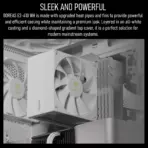 GAMDIAS BOREAS E2-410 WH CPU Air Cooler With 4 Copper Heatpipes, 120mm PWM Fan, 80.83 CFM, White Finish, DRAM Clearance, LGA 1851 & AM5 Support, 158mm Height | WHITE - Image 3