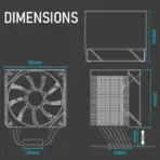 GAMDIAS BOREAS M2-61L Air Cooler With 4.3" IPS LCD Display, 6 Heatpipes, 80.83 CFM PWM Fan, Copper Base, 160mm Height, Zeus Cast Software, LGA 1851 & AM5 Compatible | BLACK - Image 10
